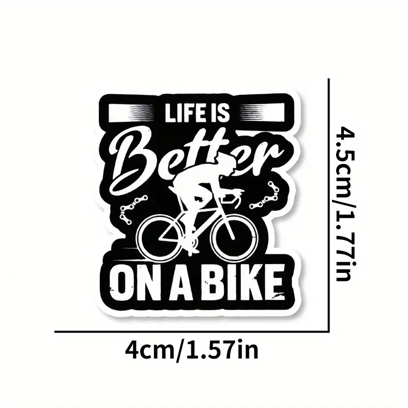 2pcs Life Is Better On A Bike Slogan Sticker Waterproof Vinyl Decal For Road MTB Bicycle Frame Car Motorcycle Multi‑use Decor