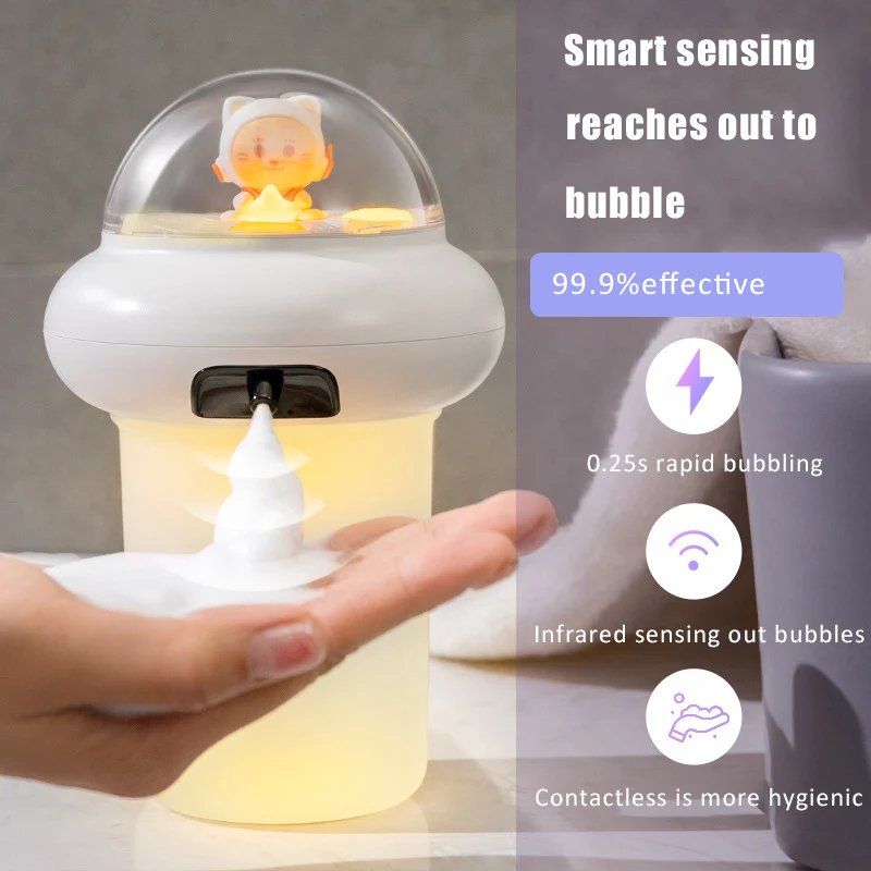 Smart Automatic Sensor Hand Sanitizer  Household Foam Hand Sanitizer  With Ambient Night Light  Portable  USB Charging