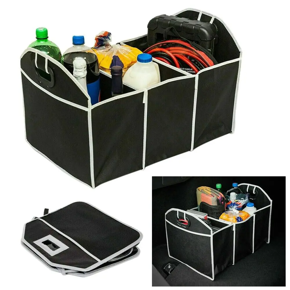 

2-in-1 Large Capacity Non-woven Fabric Stowing and Tidying Bag Trunk Organizer Shopping Tidy Storage Bag Car Boot Organiser