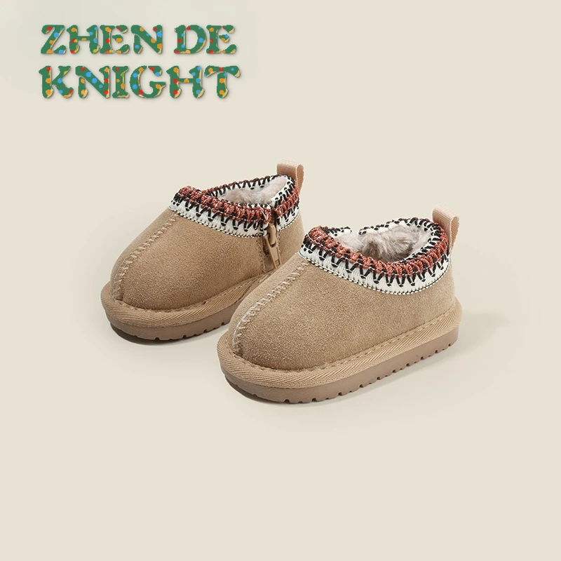 

2025 Latest Winter Baby Warm Cotton Boots Boys Girls Thickened Anti-Cold Slip-On First Walkers Fashion Snow Shoes