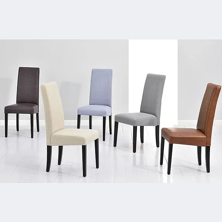 

Nordic High-Back Upholstered Wooden Arm Leather Tufted Dining Chairs Set of 6 - Ergonomic Kitchen & Dining Room Seating