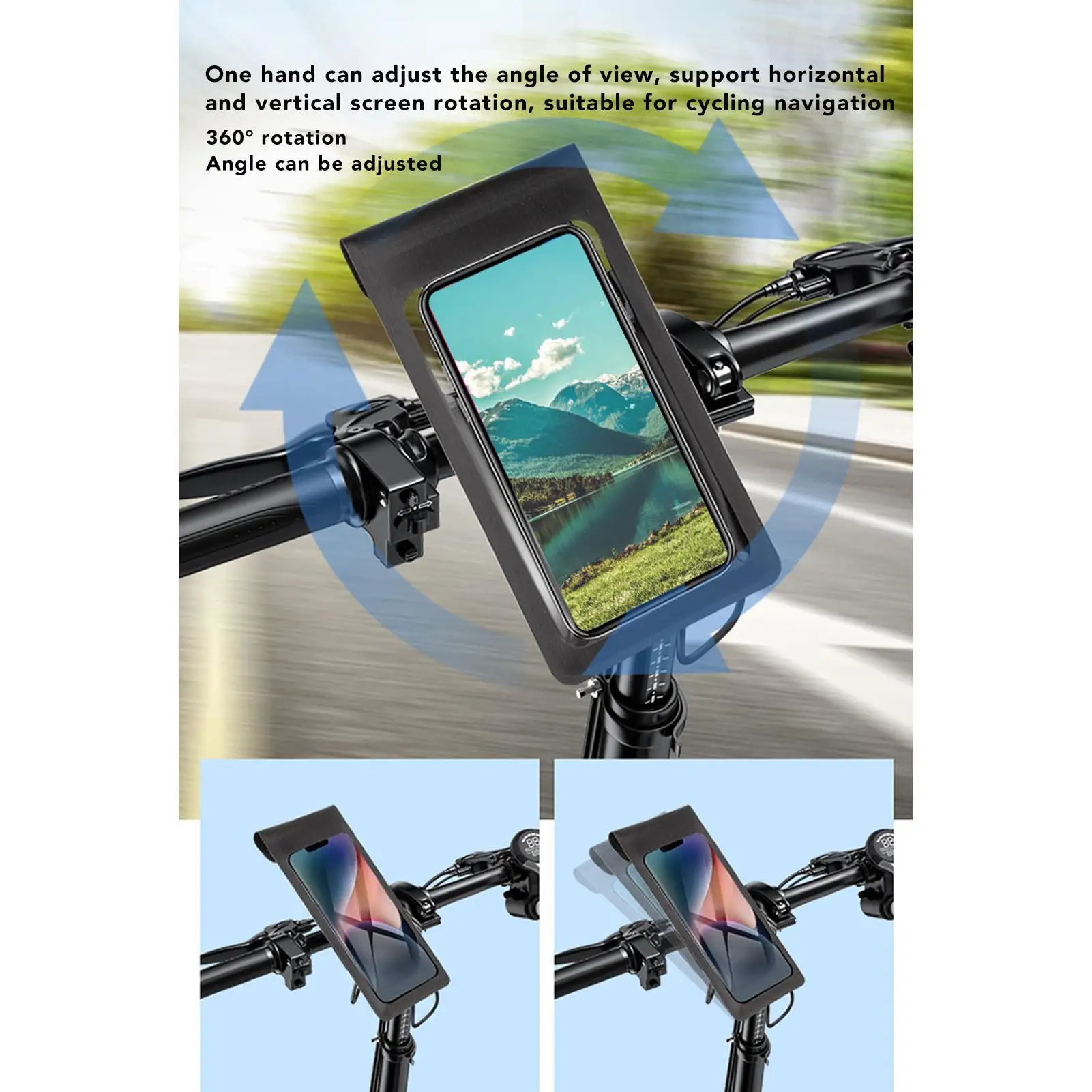 Waterproof Motorcycle Phone Holder Bag - Anti-Shake Rear View Mirror Mount for cycling & Riding