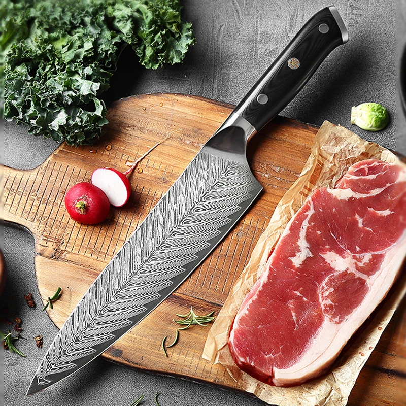 

8 Inch Chef Knife 67 Layers Damascus Steel AUS-10 Blade G10 Handle Sharp Cleaver Slicing Professional Japanese Kitchen Knives