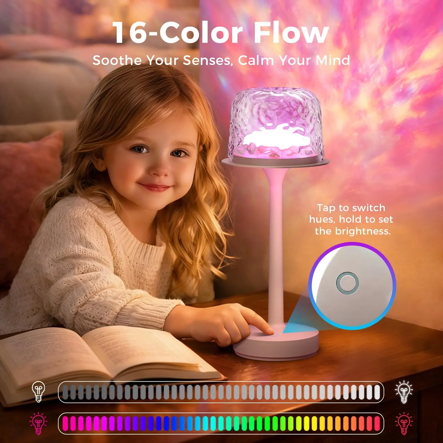 

Mushroom Table Lamp with Water Ripple Projection Hotel Bar Bedroom Living Room Desk Lamp Decorative Lighting Atmosphere Lights