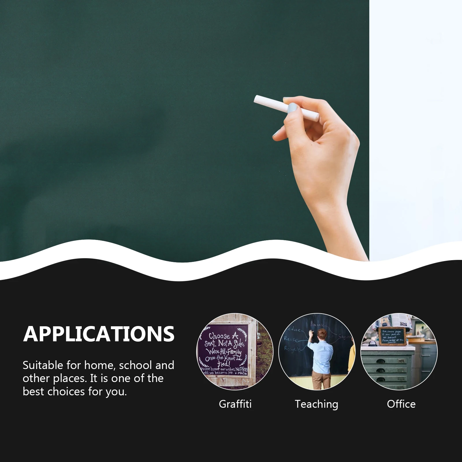 

Chalkboard Wall Sticker Roll Adhesive Blackboard Decal Diy Customizable Peel Stick For Home Office Kitchen Refrigerator Wall