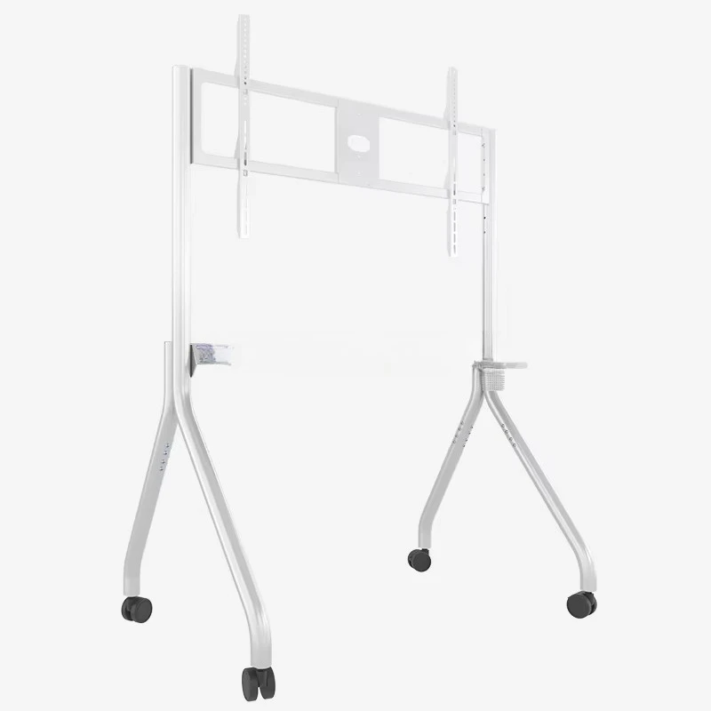 Rolling TV Stand for 55 100-inch TVs, Wheeled Floor TV Stand Holds 220-pound, Height Adjustable Mobile TV Cart