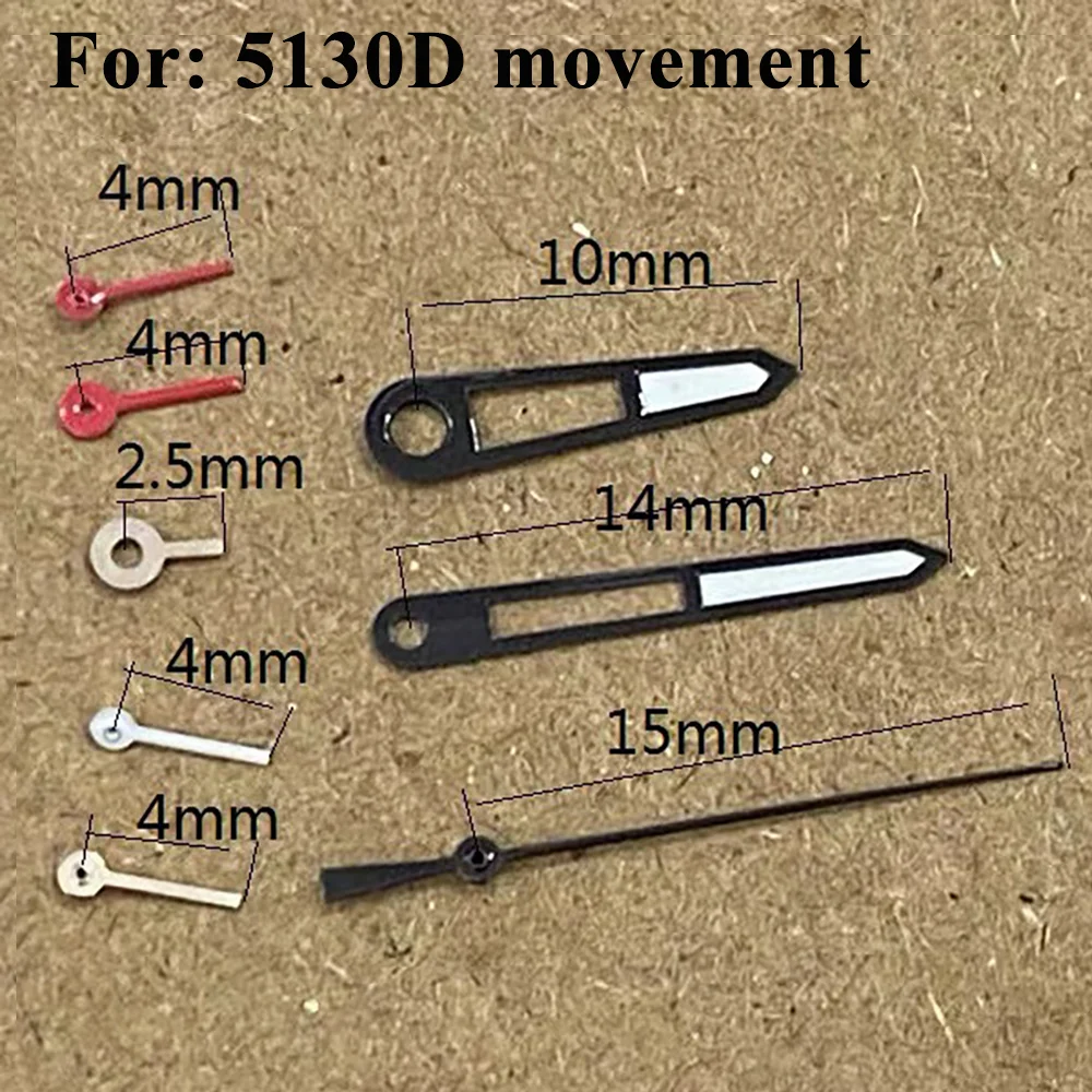 Watch Accessories Watch Hands 8-Pin Watch Pointers Suitable for 5130D Movement Watch Repair Parts Watch Needles