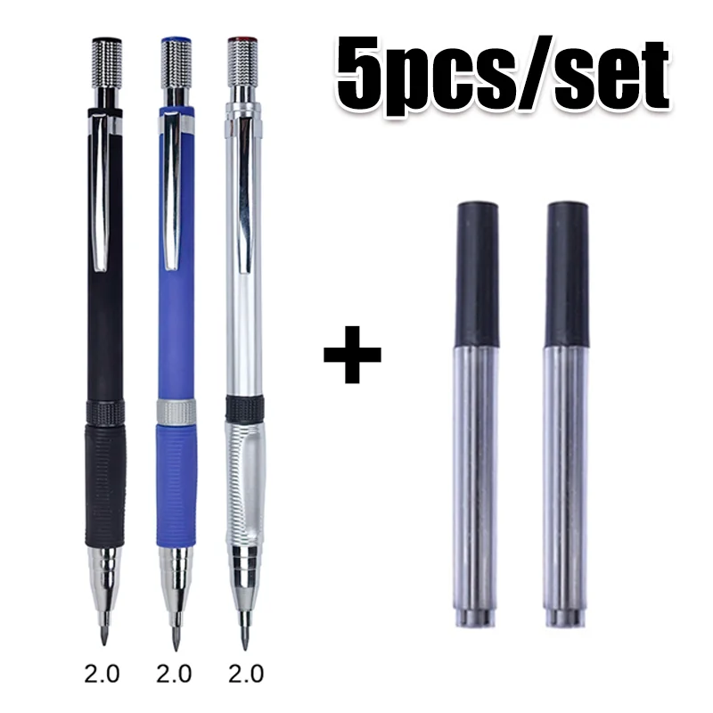 Mechanische potloodset met 2 dozen stiften, automatisch potlood voor schetsen, schilderen, kantoorwerk, schrijven, terug naar school, schrijfwaren.