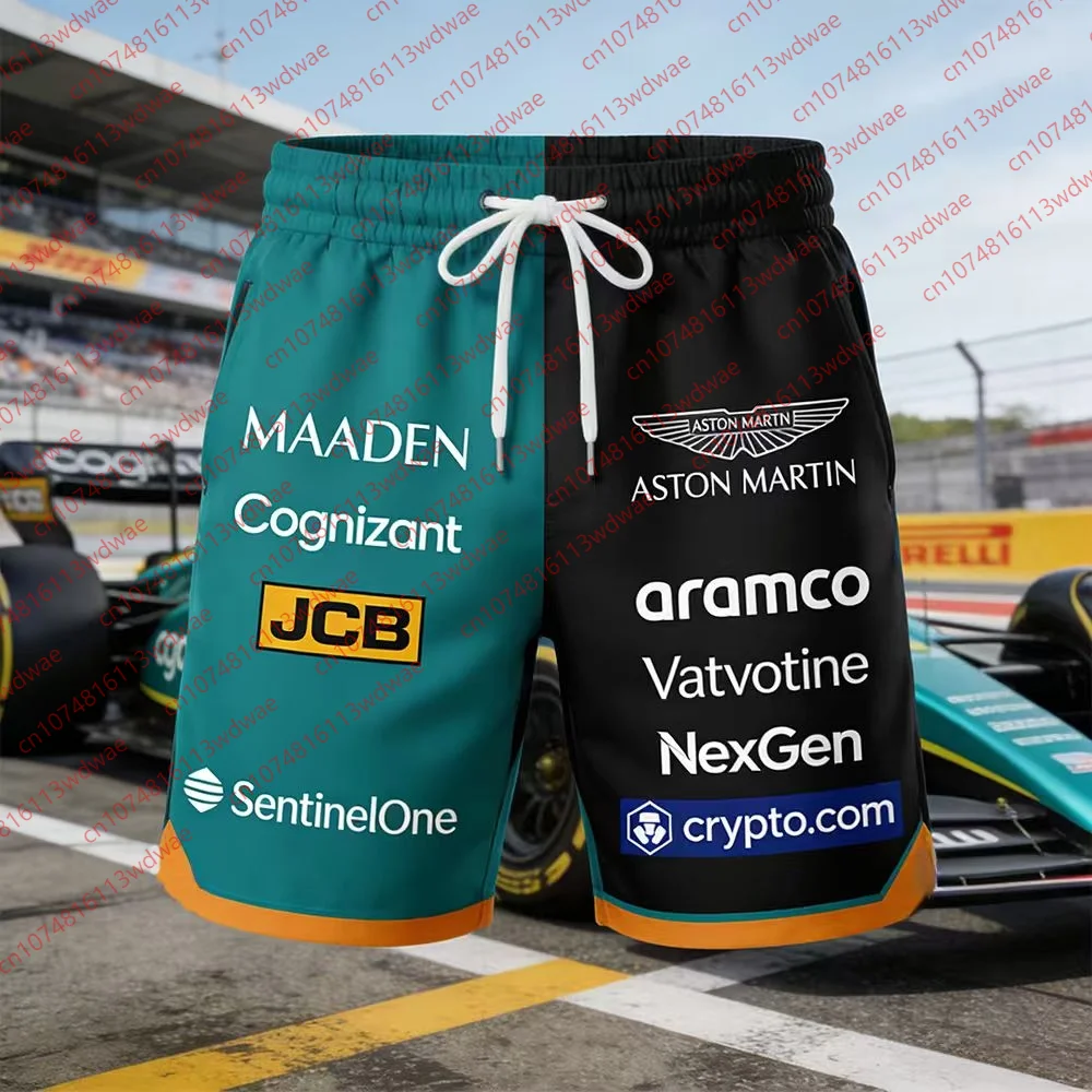 

26 шорт Aston Martin Beach, унисекс, быстросохнущие, модные, для отдыха, летние повседневные шорты-трансформеры для любителей автоспорта и пляжа