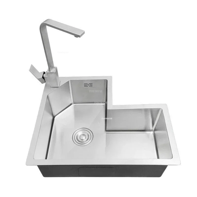 Modern Special-shaped Kitchen Sinks Home Corner Kitchen Sink Creative Single Slot Designer Stainless Steel Kitchen Accessories