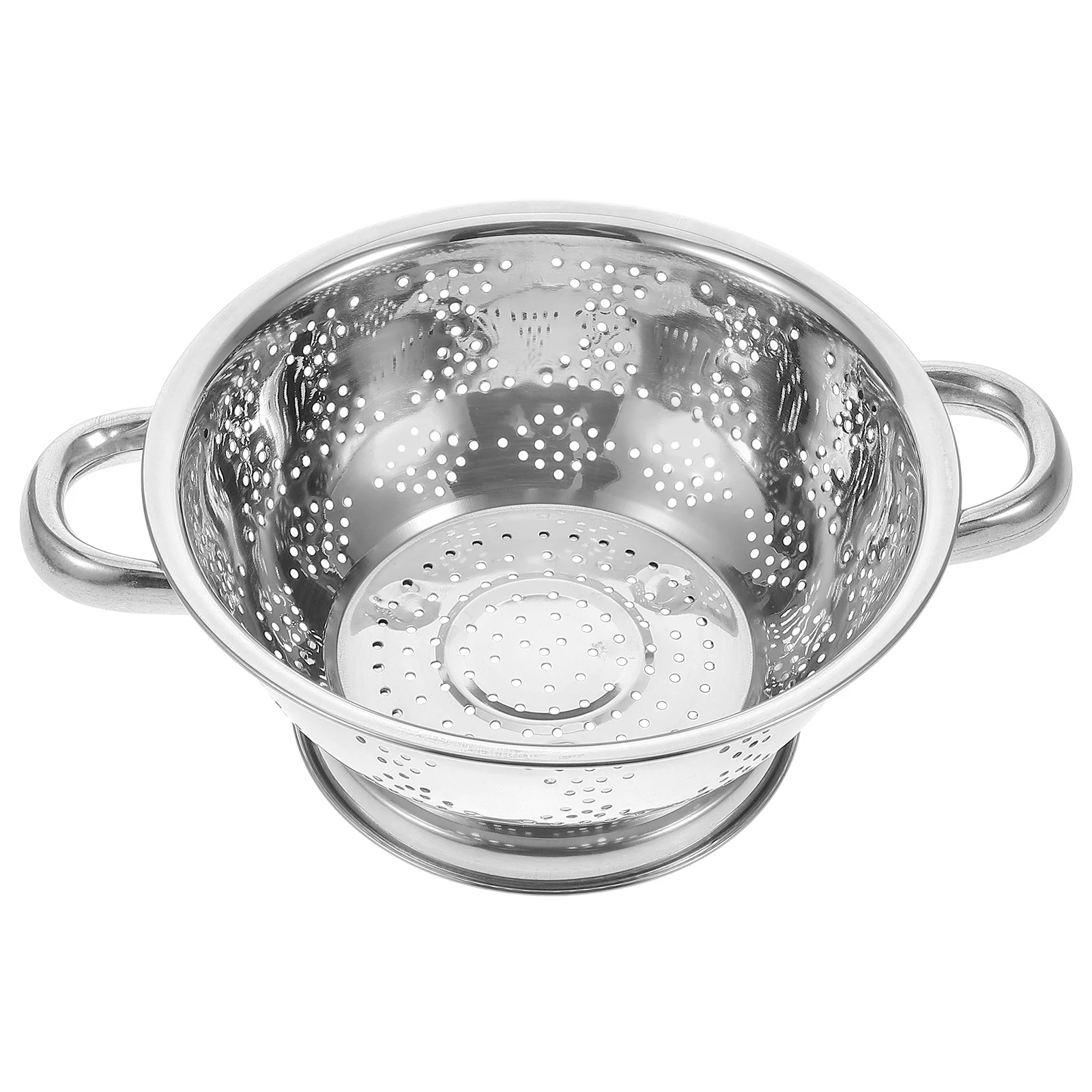 

Stainless Steel Fruit Basket Vegetable Draining Colander Kitchen Bowl Handle Noodle Sieve Strainers Rice Washer Metal Base