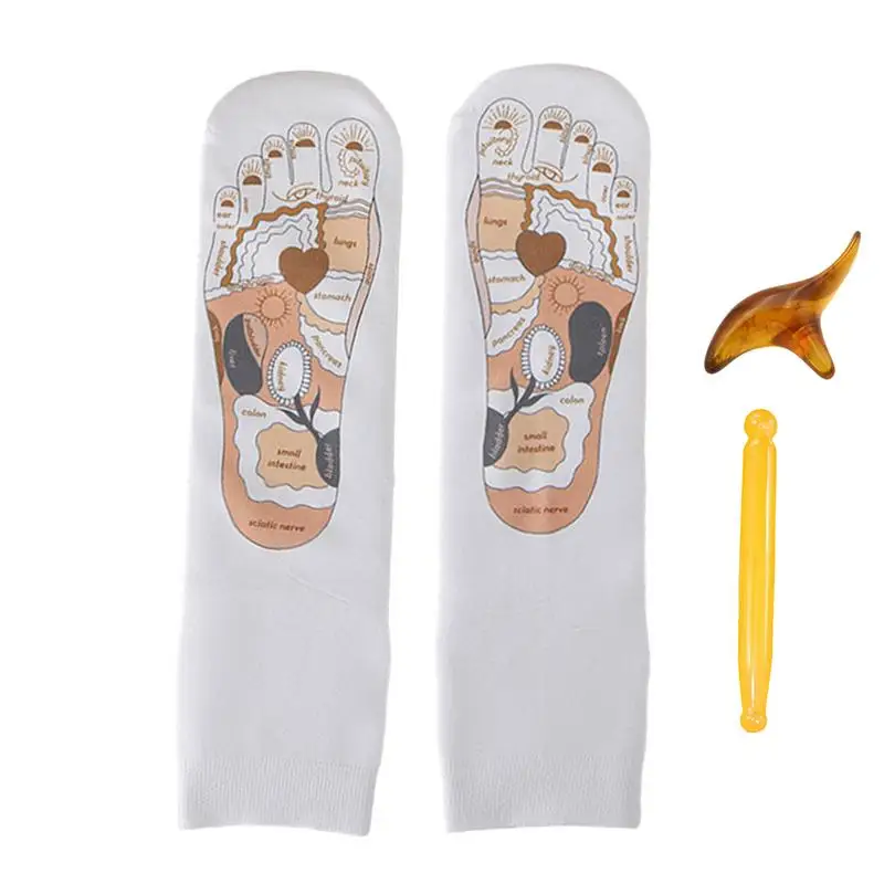 

Foot Massage Socks Feet Relaxing Chart Sock And Massage Stick Set Body Relaxation Tool For Home Massage Shop Gym Stadium Yoga