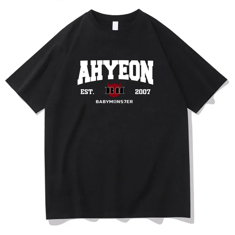 AHYEON EST 2007 T-shirts Kpop Band BabyMonster Printing Tee-shirt Girls WomenSummer Tshirt  High Quality Streetwear