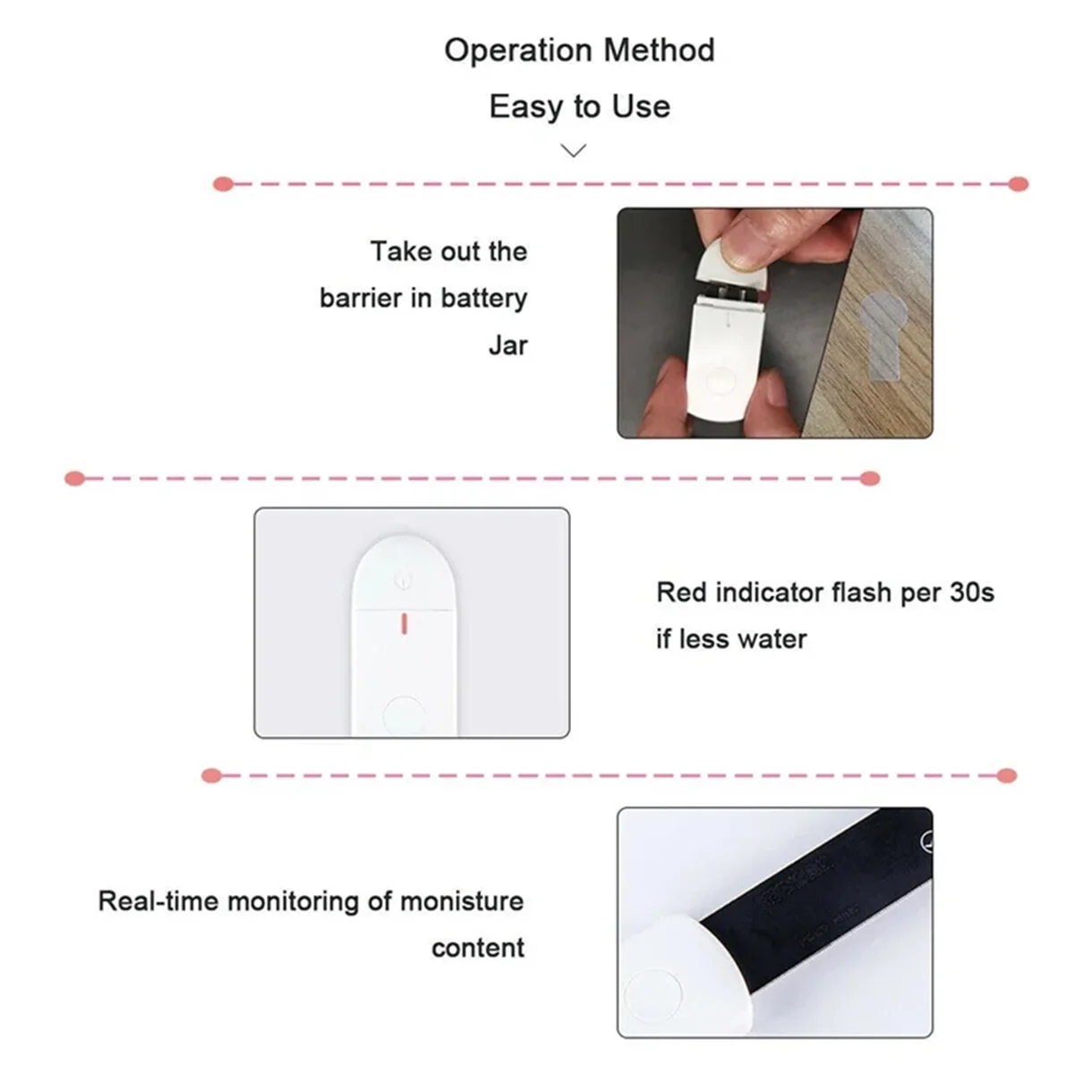 Portable Soil Moisture Sensor Monitor Plants Flower Soil Hygrometer Plant Detector Garden Care Planting Humidity Meter