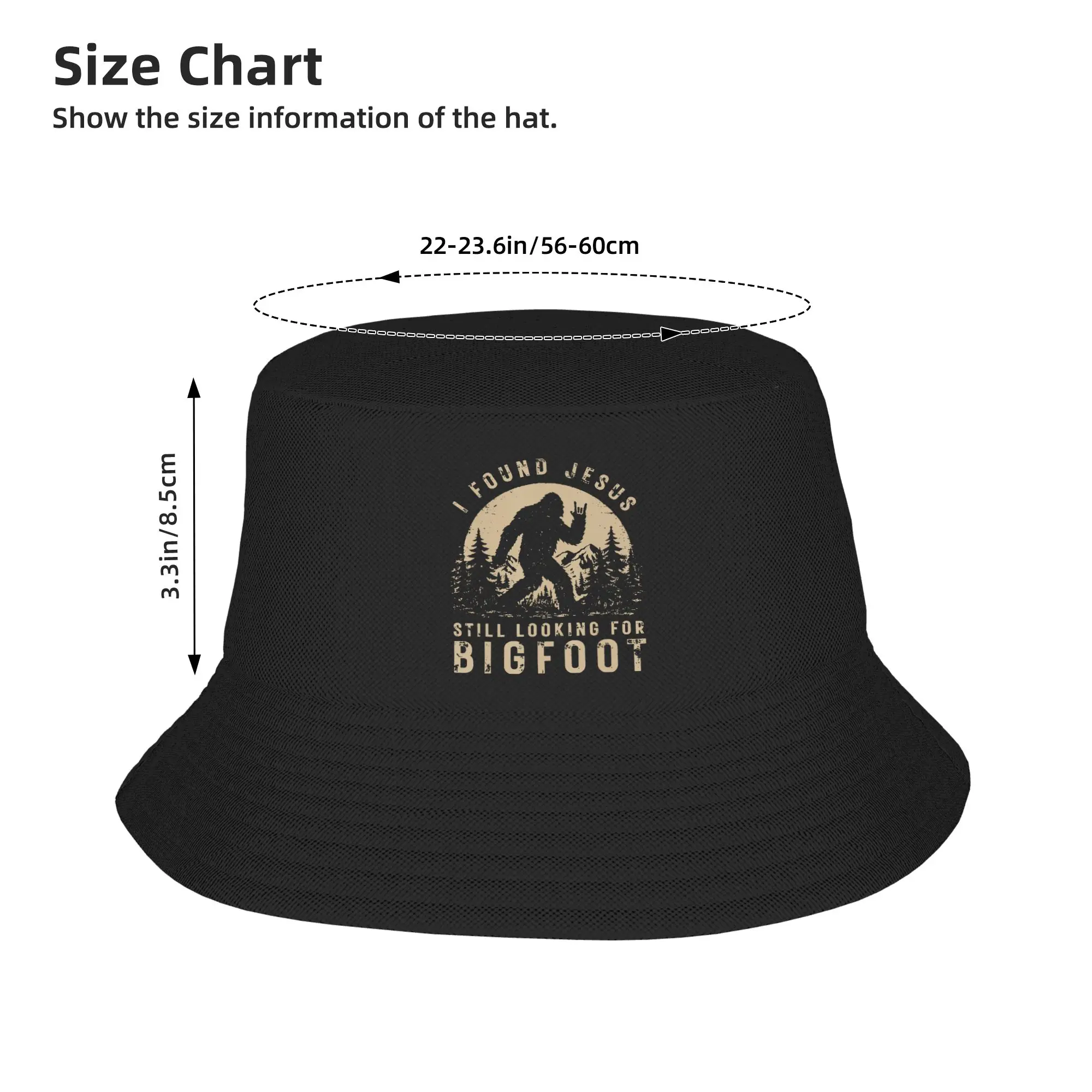 Retro I Found Jesus Still Looking Bigfoot Bucket Hat For Unisex  Fisherman Hats Personality Harajuku Printed Visor Hats