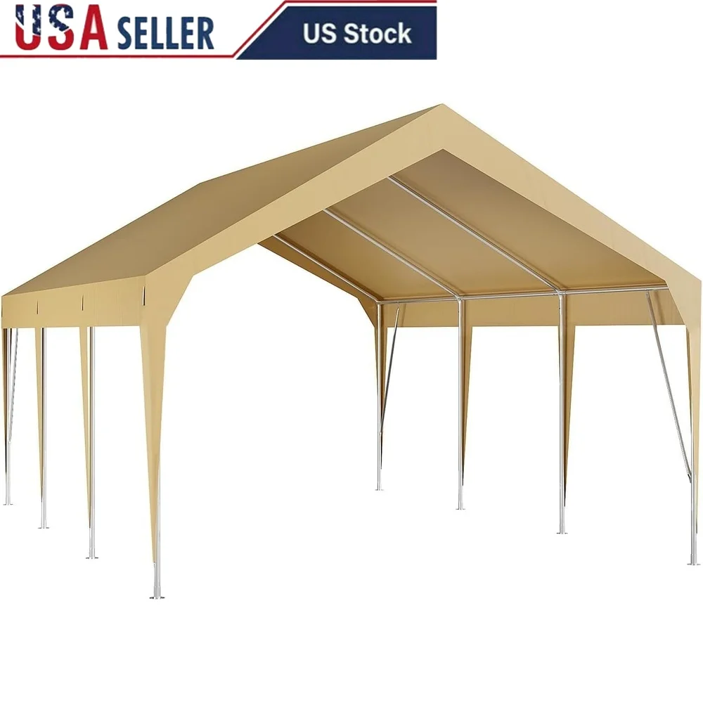 

Heavy Duty Carport Canopy Waterproof UV Resistant Portable Garage Tarp All Season Shelter Outdoor Storage Event Protection