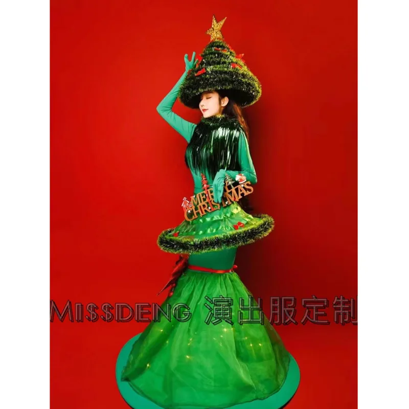 

Christmas Tree Paradise Parade Costume Bar DS New Nightclub Dress Mid-Autumn Festival Green Atmosphere Gogo Performance Costume