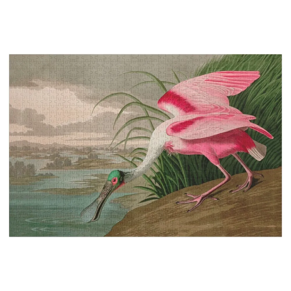 

Roseate Spoonbill Birds of America Audubon Illustration Bird Lovers Gift Jigsaw Puzzle Wooden Boxes Wooden Adults Puzzle