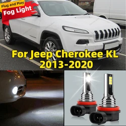 2Pcs 6000K LED Lamp Car Front Fog Light H8 H9 H11 Accessories For Jeep Cherokee KL 2013 2014 2015 2016 2017 2018 2019 2020
