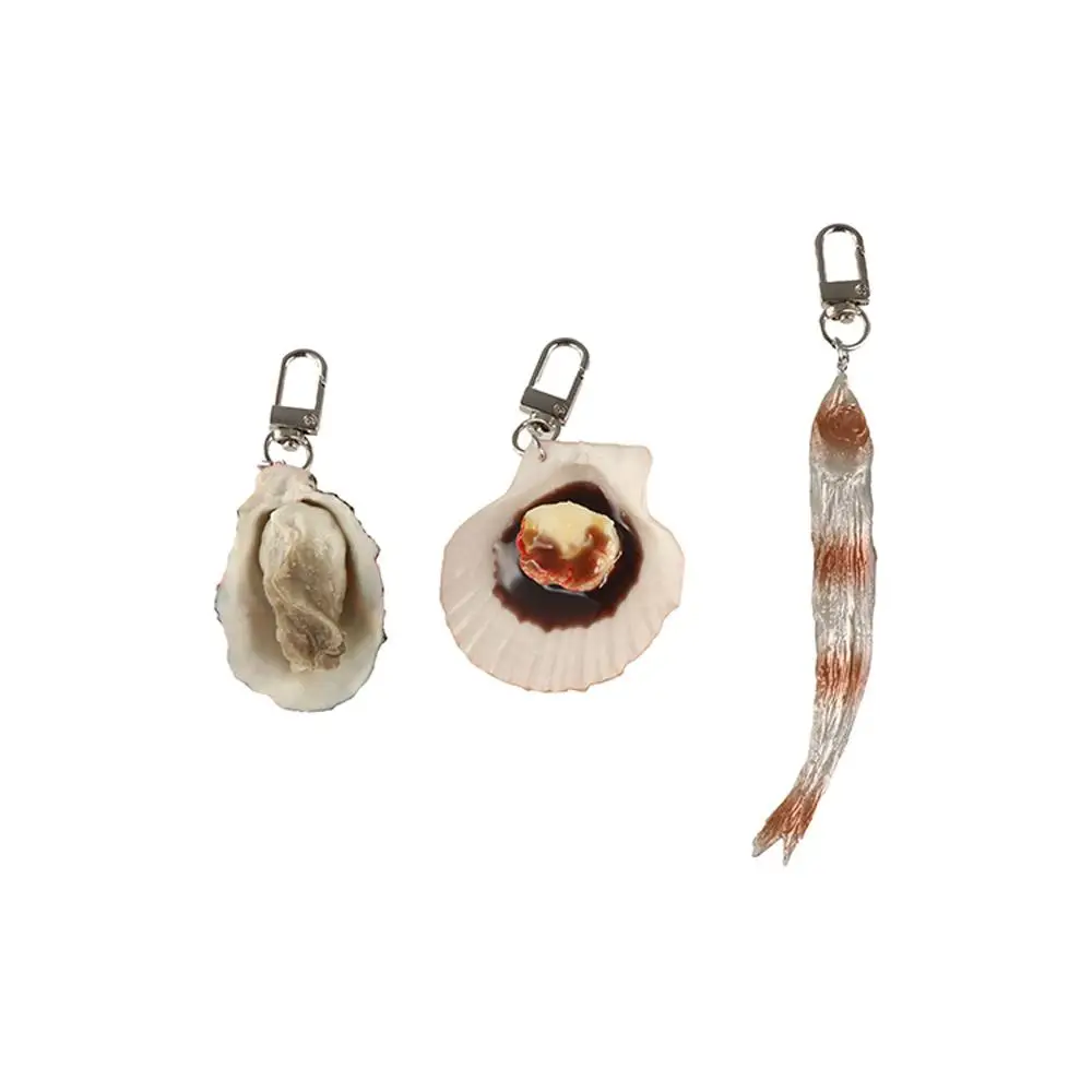 Creative Simulation Food Key Chain Fashion Cute Oyster Scallop Model Key Ring Interest Clam Scallop Model Pendant