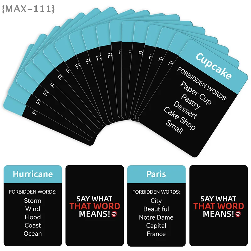 【F2-MAX111】Say What That Word Mean - Adult Word Description Tabletop Game Cards Guessing Game for Fun Educational Entertainment