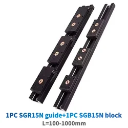 Blackening Built-in dual-axis linear guide 38mm Width SGR15N Roller slide 1set 1 SGB15N block and 1 SGR15N guide 3D Printer Part