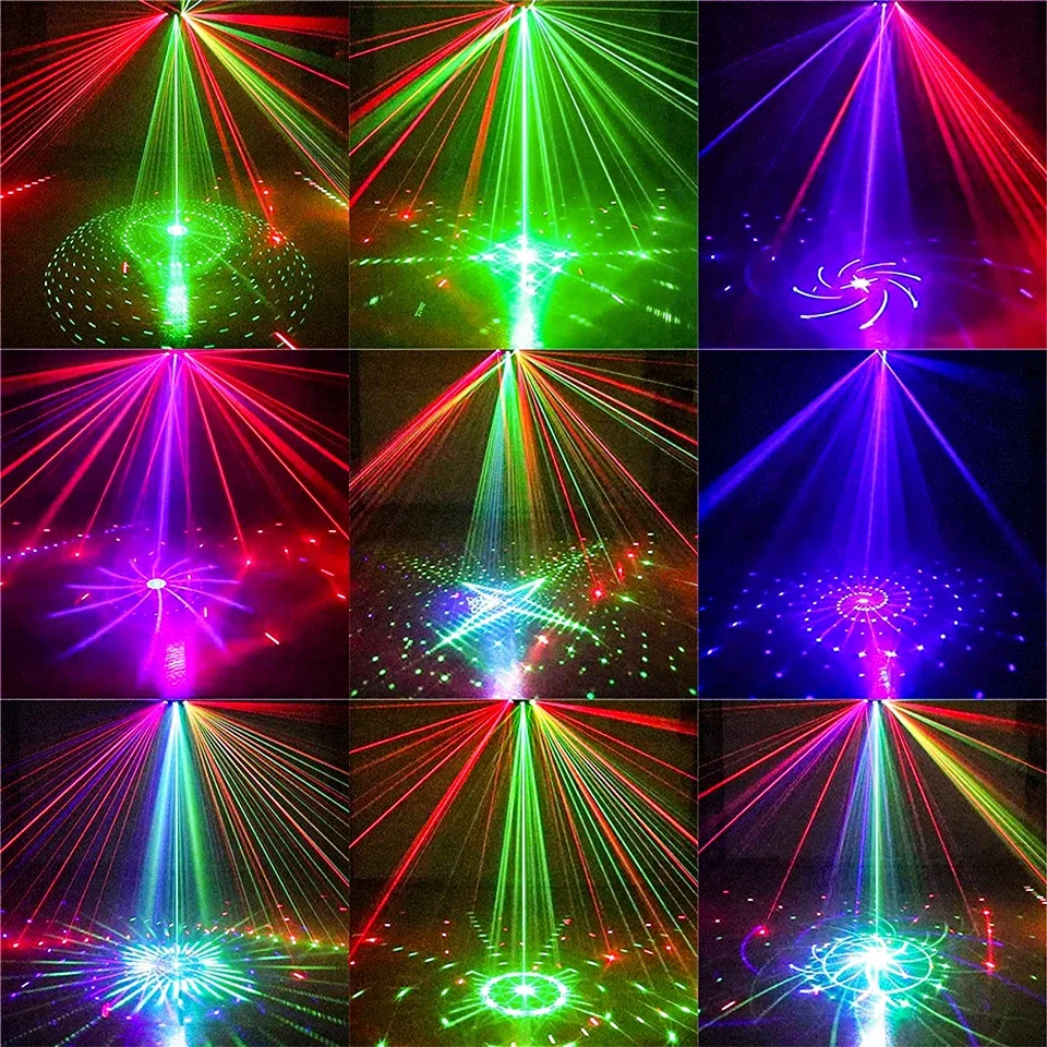 Imagem -03 - Rgb Disco dj Beam Laser Light Projector Dmx Remote Strobe Iluminação do Palco Casamento Xmas Party Luzes do Dia das Bruxas 15 Eye