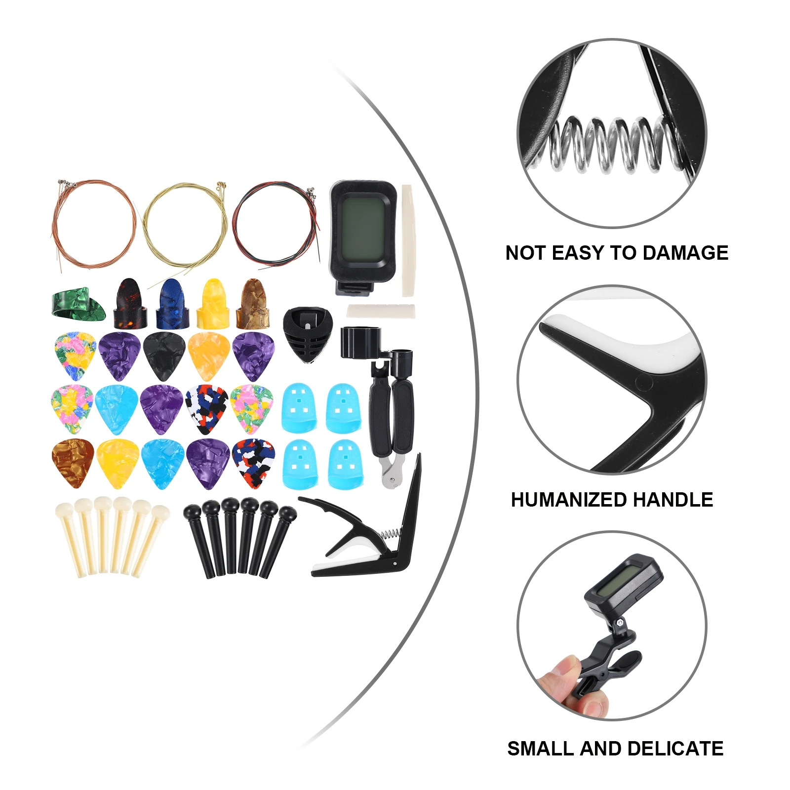 

Guitar Strings Changing Kit Durable Plastic Alloy Repair Tool For Guitar Maintenance String Cutter Pick Saddle Winder