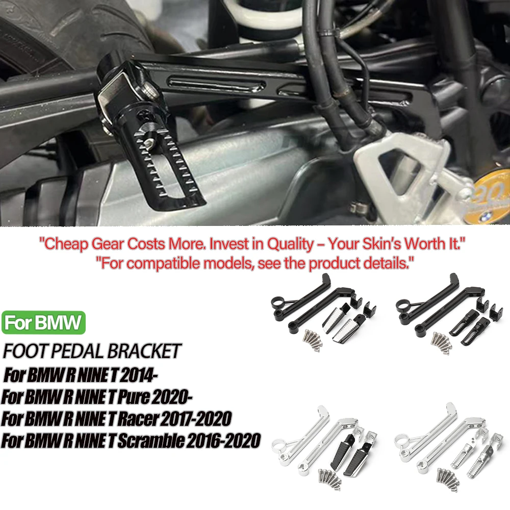 

Aluminum Alloy Rear Passenger Footpegs Foot Rests Pedal Bracket Kit for BMW R nineT R9T RNINET NINET R9T Motorcycle 2014-