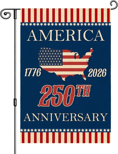 250 Years 4Th of July Patriotic Garden Flag, 12X18 Double Sided Red White and Bl 7445044327387 AAV