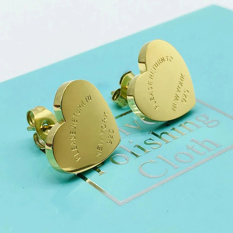 أقراط LENNIK المطلية بالذهب عيار 18 قيراط على شكل قلب متوفرة للإكسسوارات المزخرفة التي يمكن ارتداؤها للنساء والهدايا الكلاسيكية