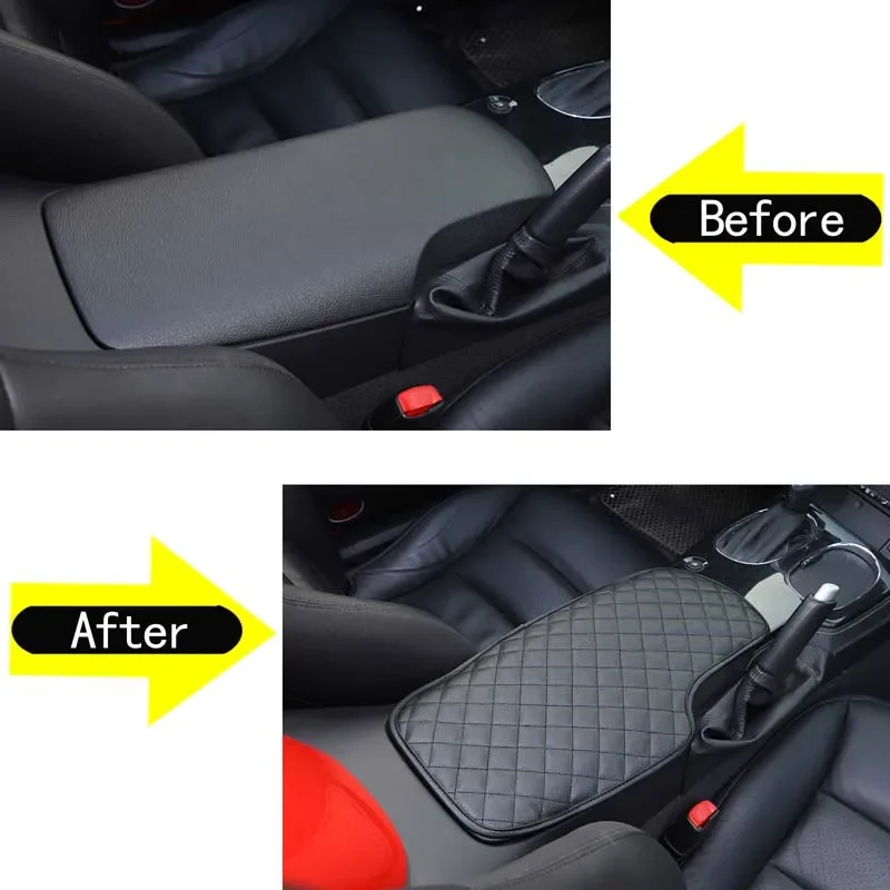 

1Pcs Leather black For 2005-2013 Chevrolet Corvette C6 car styling car central control Armrests Box protective case accessories