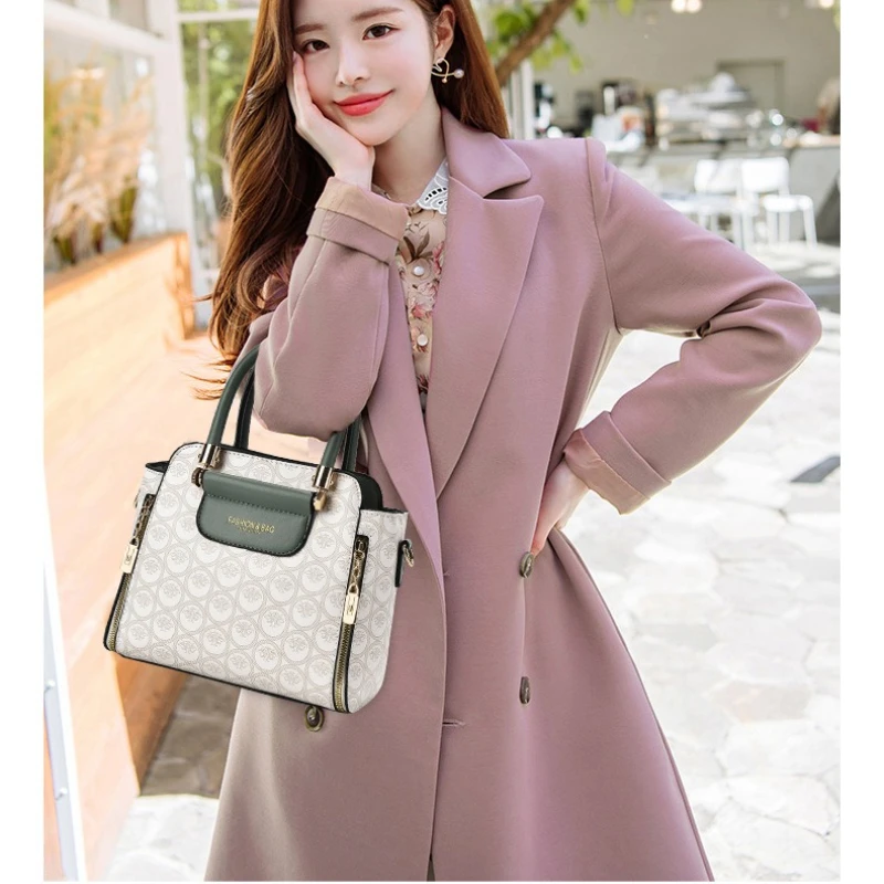 

Женская большая вместительная сумка, высококачественная модная сумка на плечо, сумка для мамы, кожаные женские сумки с квадратным принтом