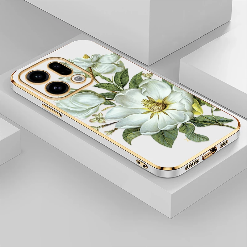 

Силиконовый мягкий чехол из ТПУ для телефона OPPO Find X9 Pro X 9 X9Pro, противоударный роскошный защитный чехол с цветочным узором