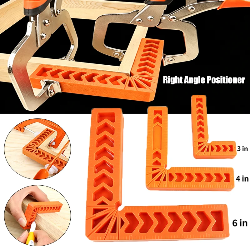 1Pcs Right Angle Positioner 90 Degree Positioning Squares 4/3 Inch Right Angle Clamps Reusable L Fixing Clamp Woodworking Tools