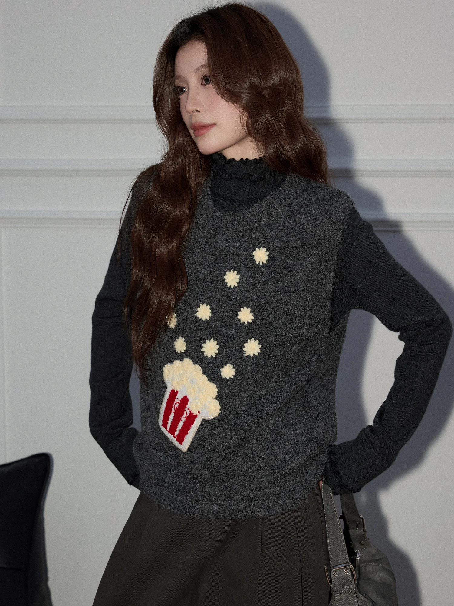 

Женский вязаный жилет с фактурой «фларст» для повседневной носки, утепленный, осенне-зимний, новинка