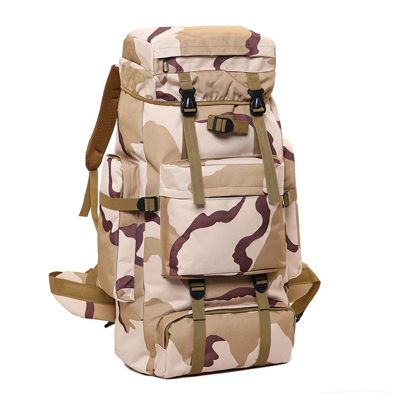 

Outdoor Camping 70l Tactical Outdoor Mountaineering Bag Camouflage Tactical Backpack Men's Large Capacity Travel Backpack