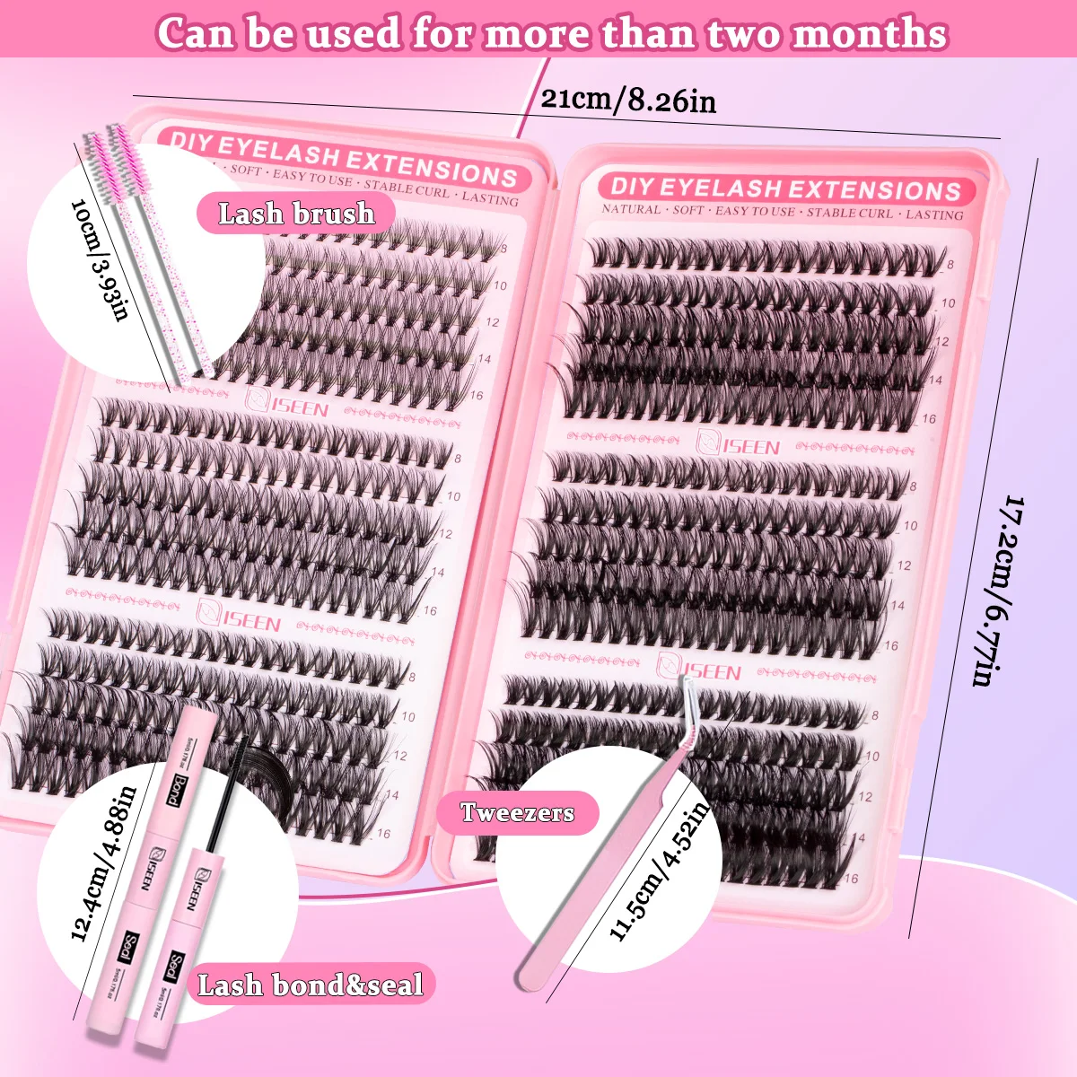 DIY Wimpernbüschel Wispy Lashes D-Curl 8-16mm Wimpernverlängerungen Wimpernbüschel-Set DIY für Zuhause Make-up – Detail 2