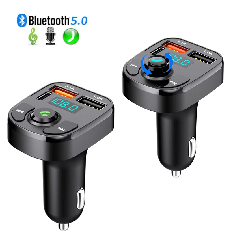 Auto-Ladegerät Kabelloses Bluetooth FM-Transmitter Freisprecheinrichtung Audio-Empfänger MP3-Player Dual-USB Auto-Ladegerät Adapter