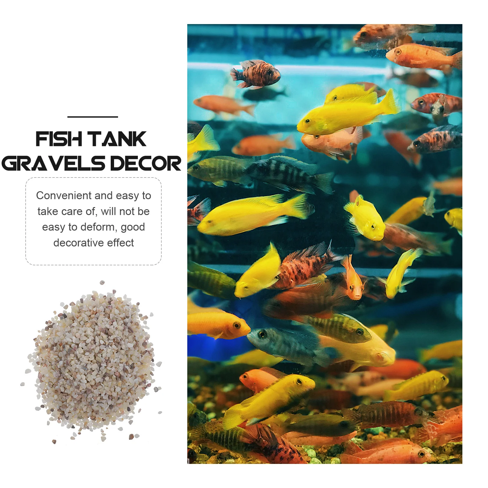 

1Set Fish Tank Gravel Aquarium Decoration Natural Polished Colorful Sand Pebbles Durable Rocks for Planted Aquariums