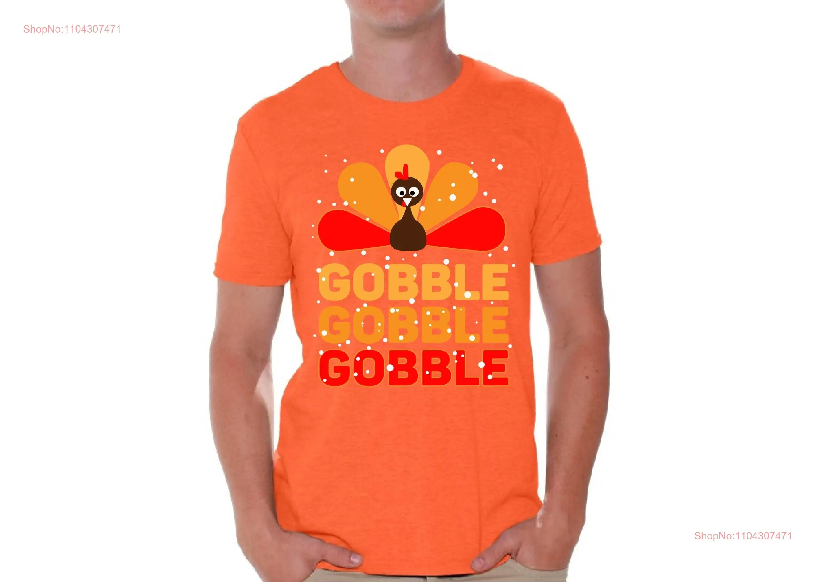 Thanksgiving Thankful Turkey Day T Shirt Gobble Grateful Blessed Men's Chicken  long or short sleeves