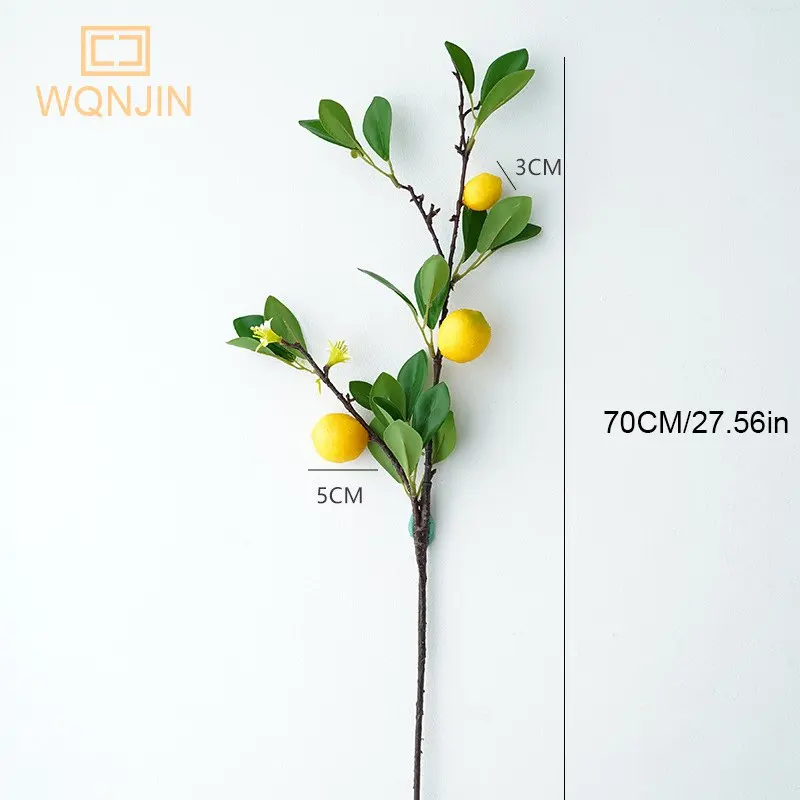 Lemon Branches With Fruit Simulation Green Plants Fresh Home Decoration Photo Props Plastic Fruit Flower Arrangement Fake Flower