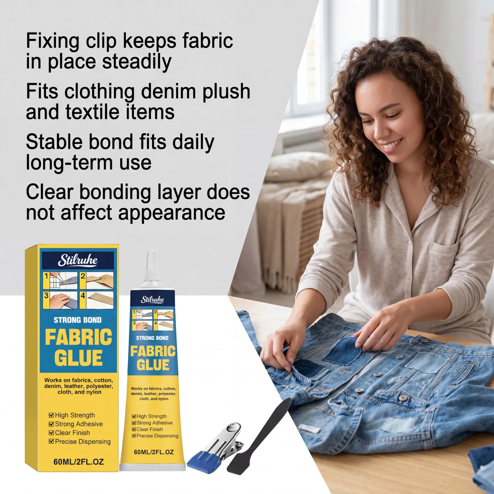Fabric Glue Waterproof Washable Soft Adhesive Clothes Fabric Repair Quick Curing Strong Bonding Garment glues For Cotton Linen