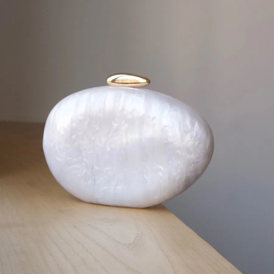 

Простая акриловая сумка на одно плечо, модный дизайн, трендовая цепочка, неправильная овальная сумка-коробка для рук