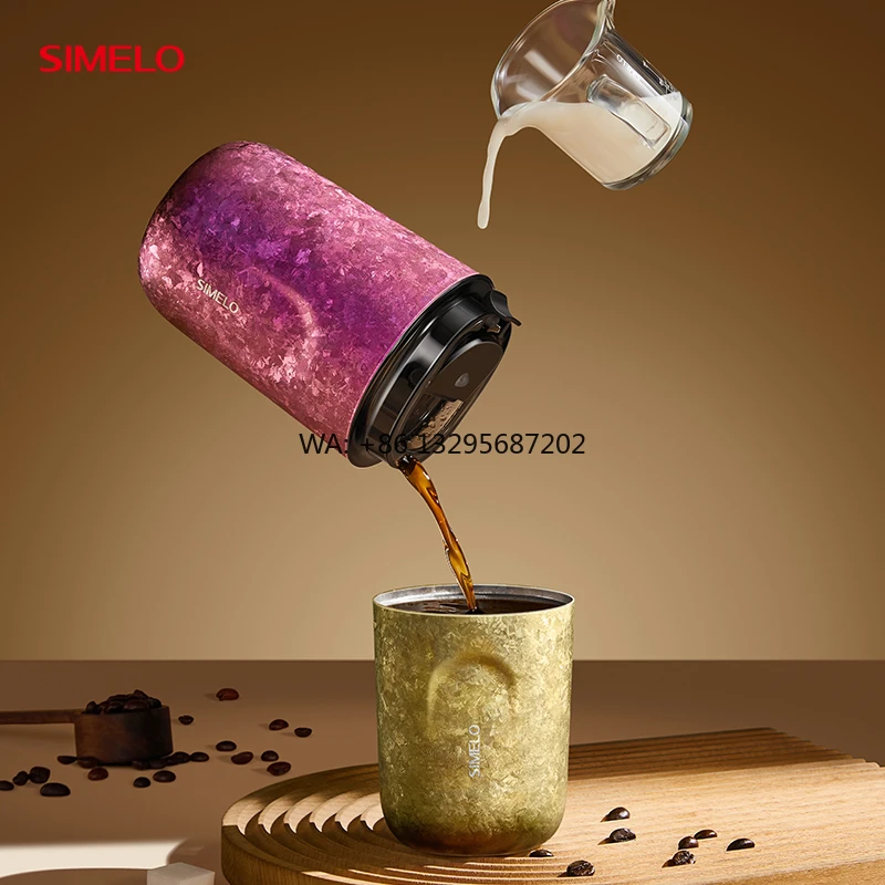 

SIMELO Pure Titanium Insulated Thermos Coffee Cup 220ml/380ml Titanium Thermal Water Bottle Vacuum Flask with High-End Gift Box