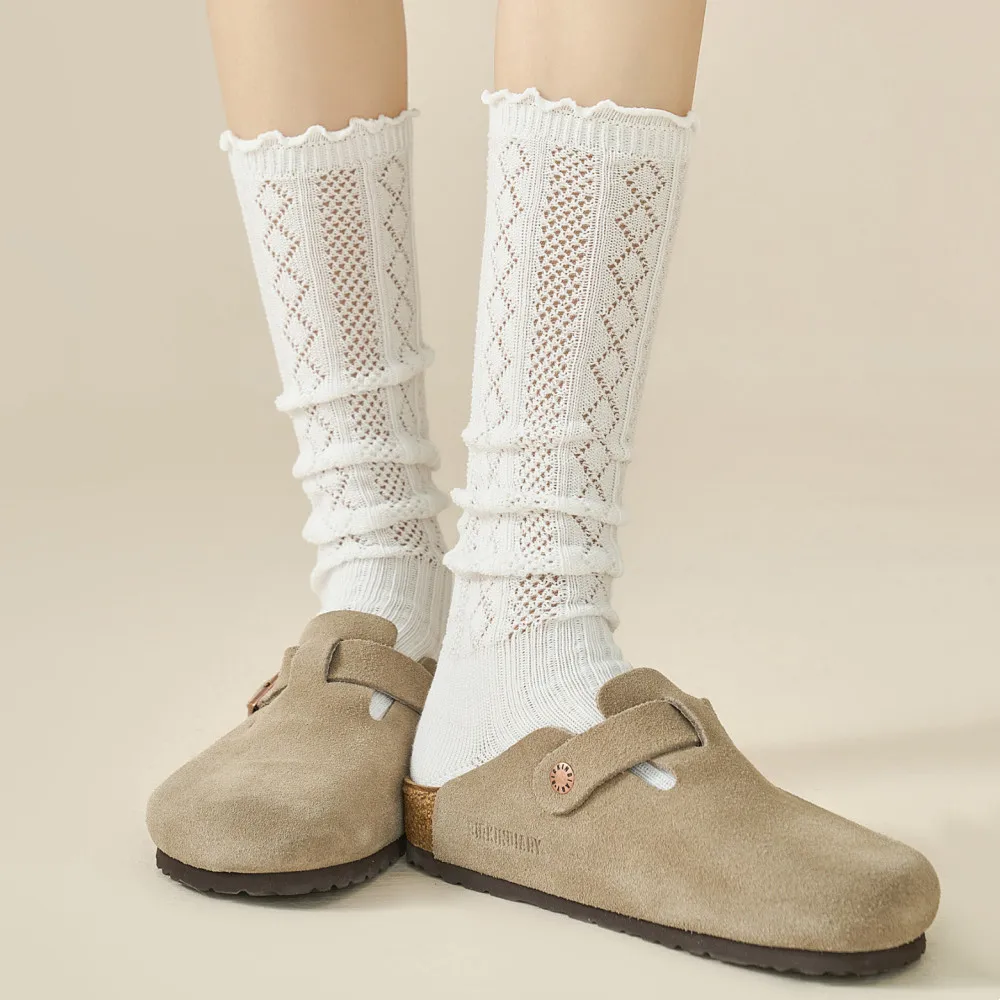 meias-femininas-estilo-ballet-lolita-kawaii-fofas-com-babados-meias-longas-soltas-japonesas-jk-em-cores-solidas-preto-branco-e-cinza