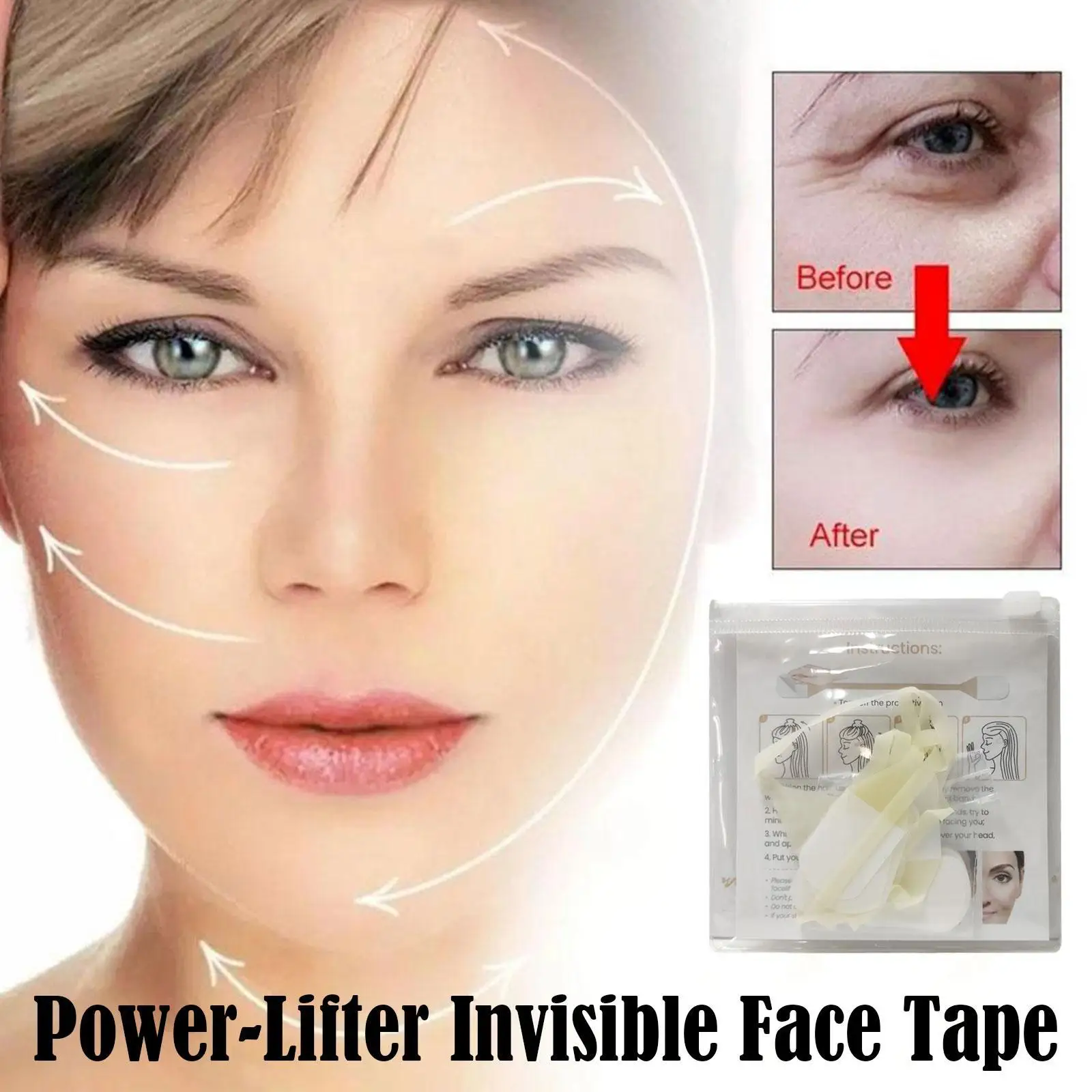 1 Bag Transparent Invisible Face Lifting Sticker Tightening Beauty Tape Facial Slimming Face Bandage Tools Chin Lift Double C1M4