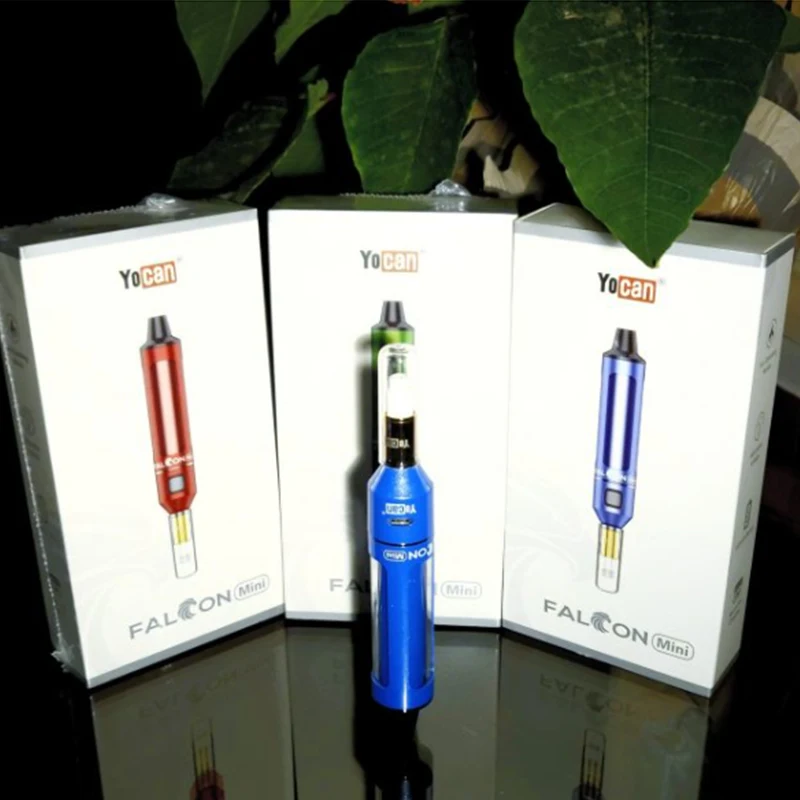 Original Yocan Falcon Mini Kit Vape 650mAh Bateria Embutida Vaporizador de Cigarro Eletrônico 3.2V, 3.7V, 4.2V 510 thread XTAL Dica