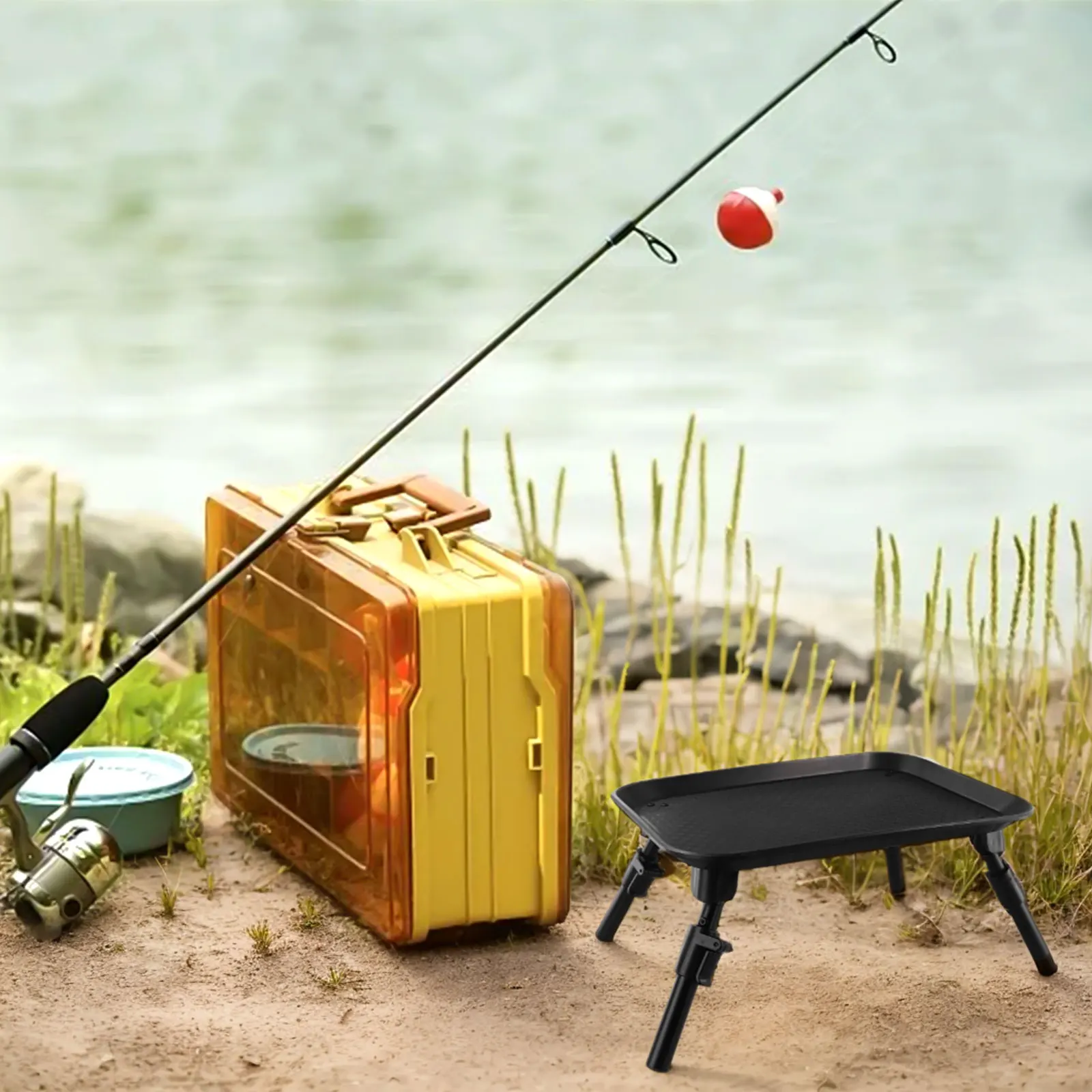 

Fishing Equipment Fishing Bait Table Collapsible Lightweight PVC Portable Tools Adjustable Practical Brand New