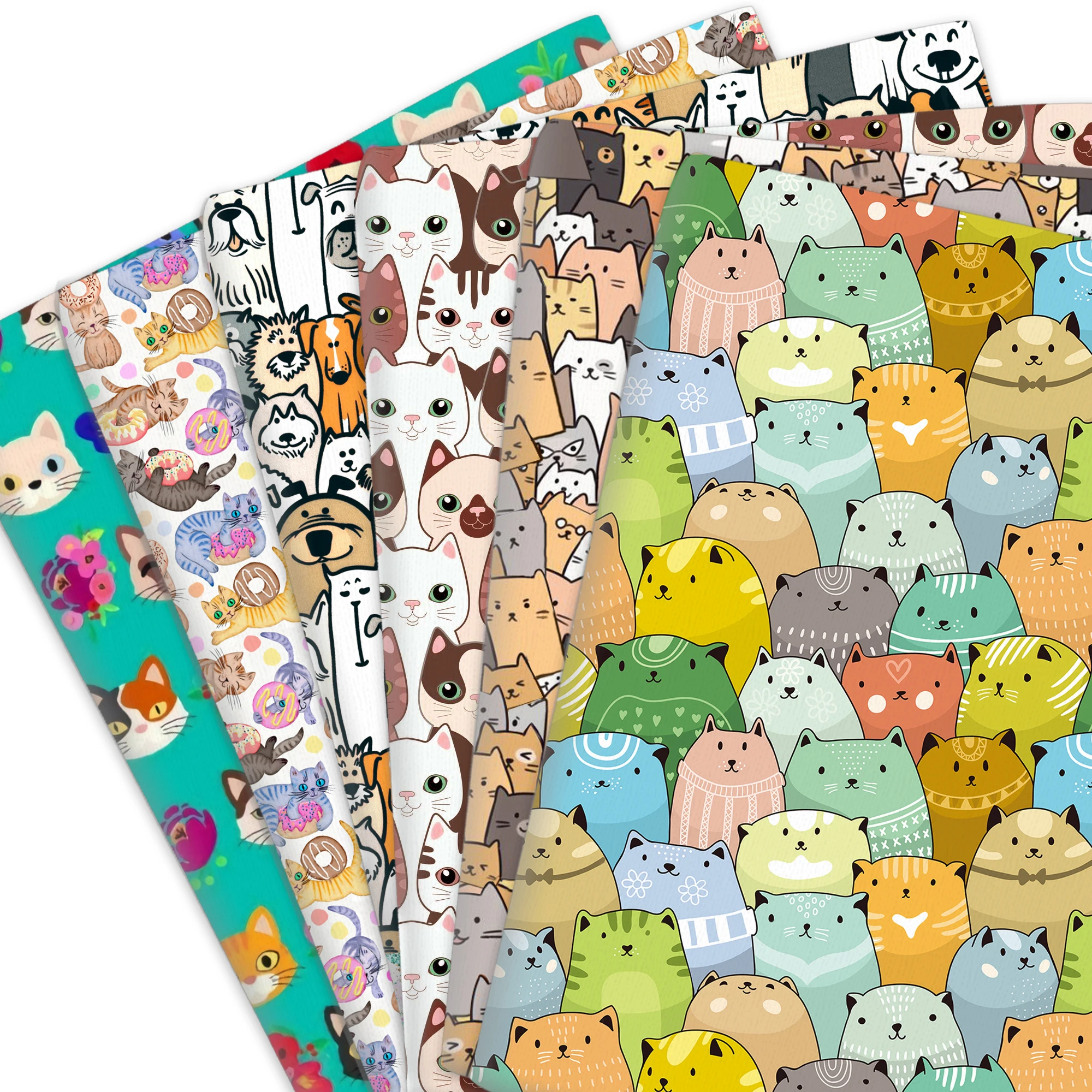 Polyester Cotton Fabric Cartoon Printed Cloth Sheet Cat Fabric By The Meter For Sewing Doll Dress DIY Craft Supplies 50*145cm/pc